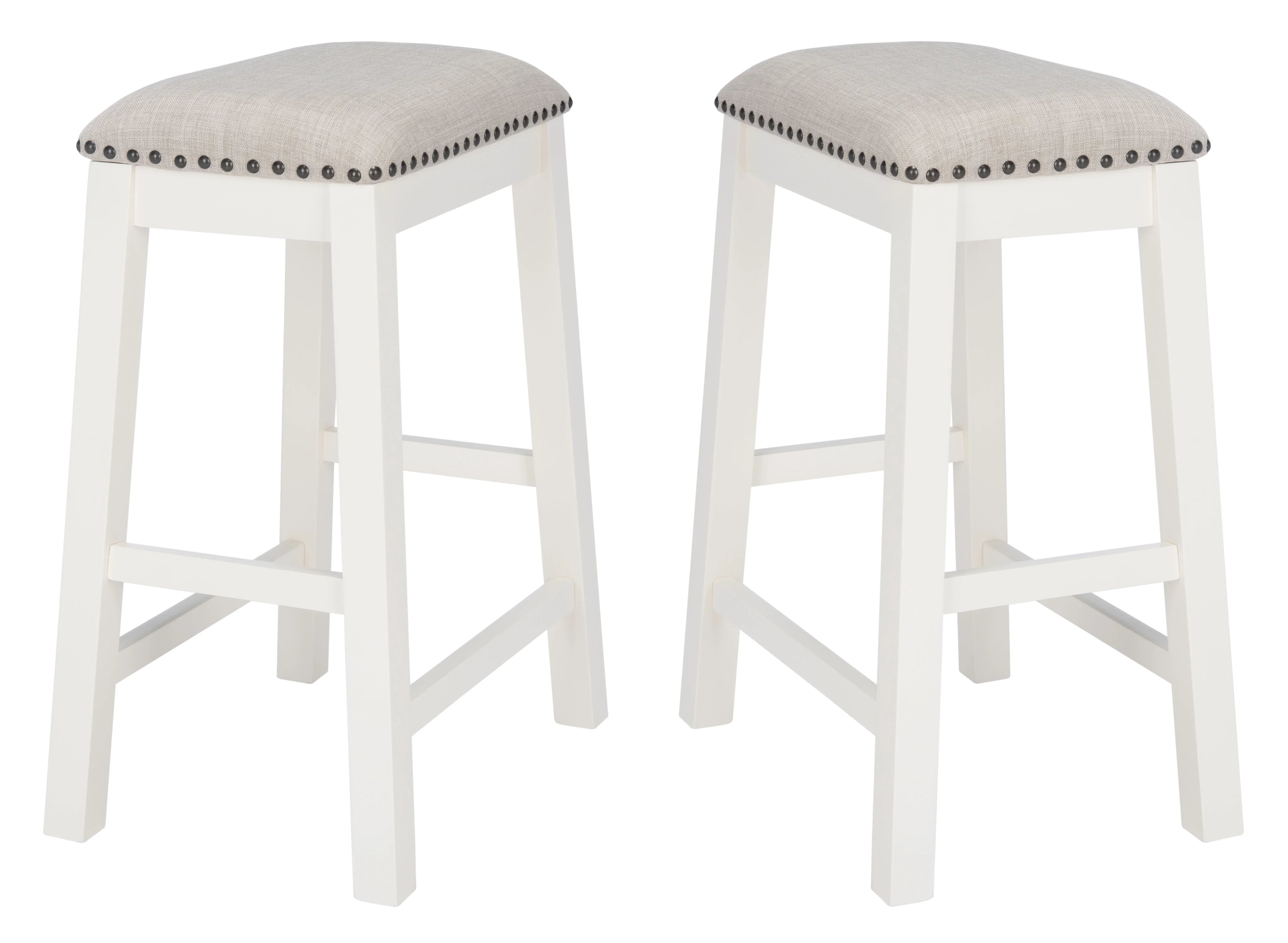 SizeAFAVIEH Aero Mid-Century Counter Sizetool, Ivory, Sizeet of 2 (18.8 in. W x 13 in. D x 25 in. H)
