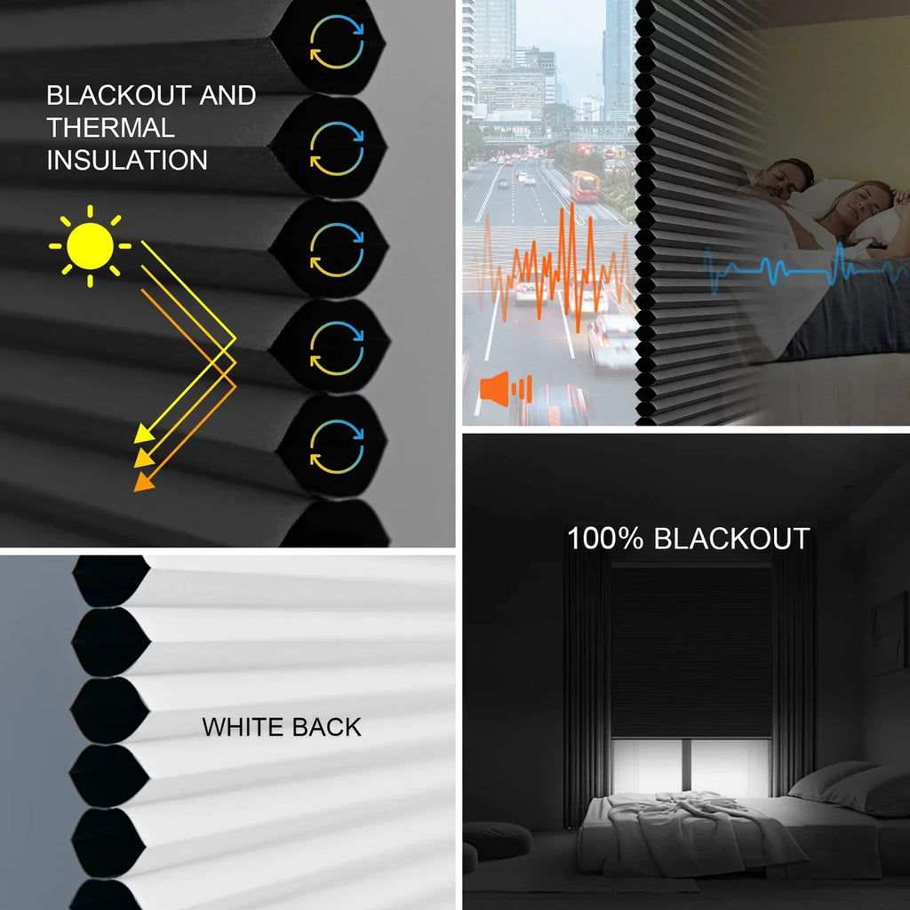 Yoolax Sizemart Motorized Cellular Sizehade Remote Control Blackout Automatic Honeycomb Window Blinds(100% Blackout Carbon Grey,54"W x 72"H)