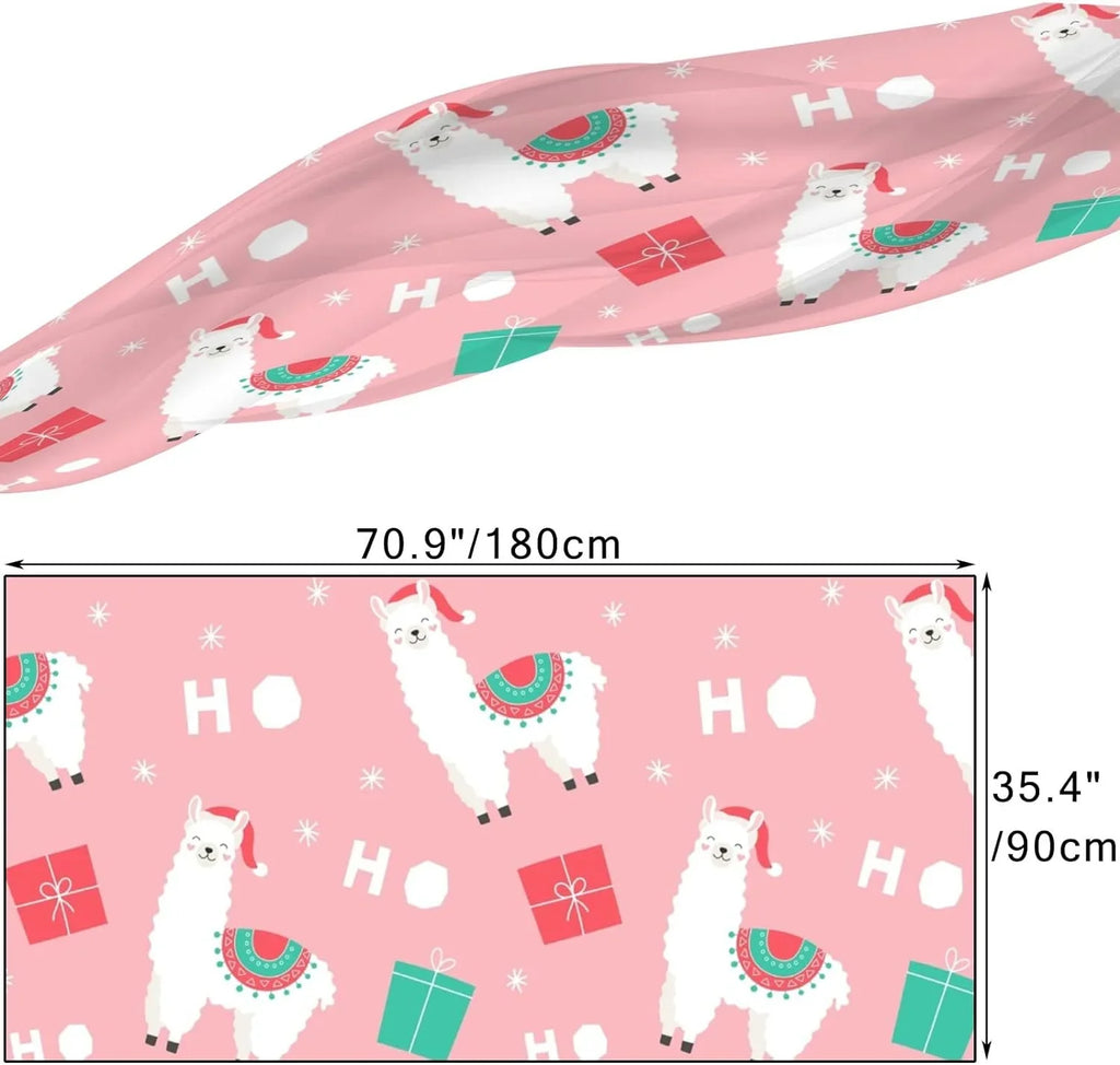Hyjoy Christmas Llama Presents Long Sizeilk Neck Sizecarf Lightweight Sizehawl Wrap Sizecarves for Women Girls