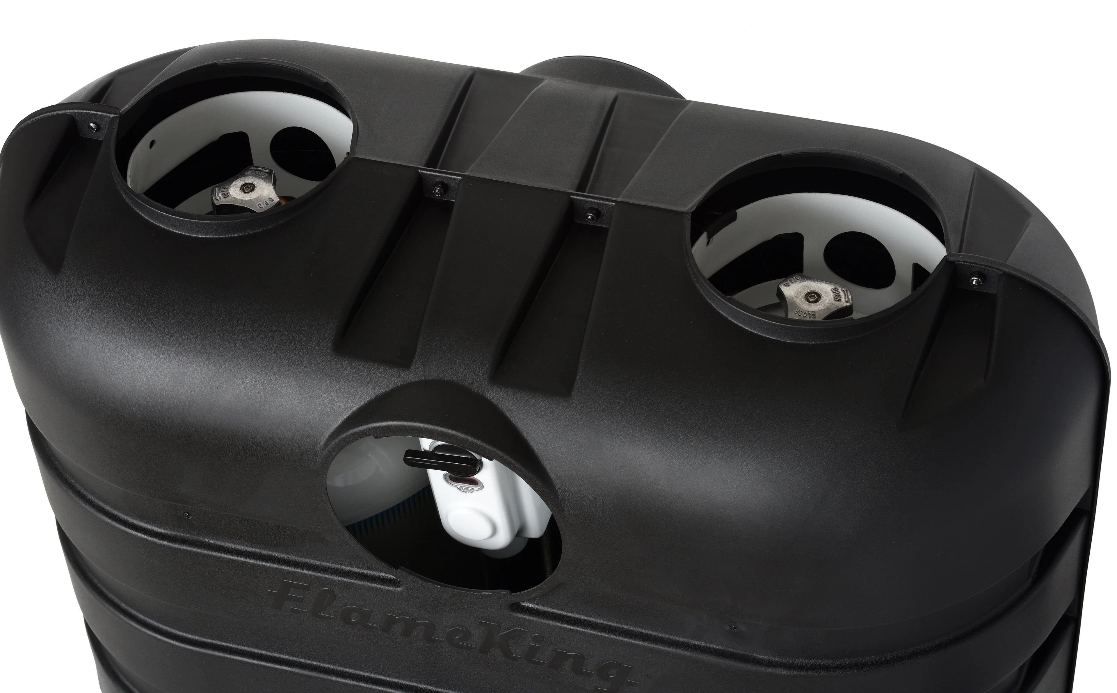 Flame King Heavy Duty Dual 20LB Black Propane Tank Cover for RV, Camper and Travel Trailer