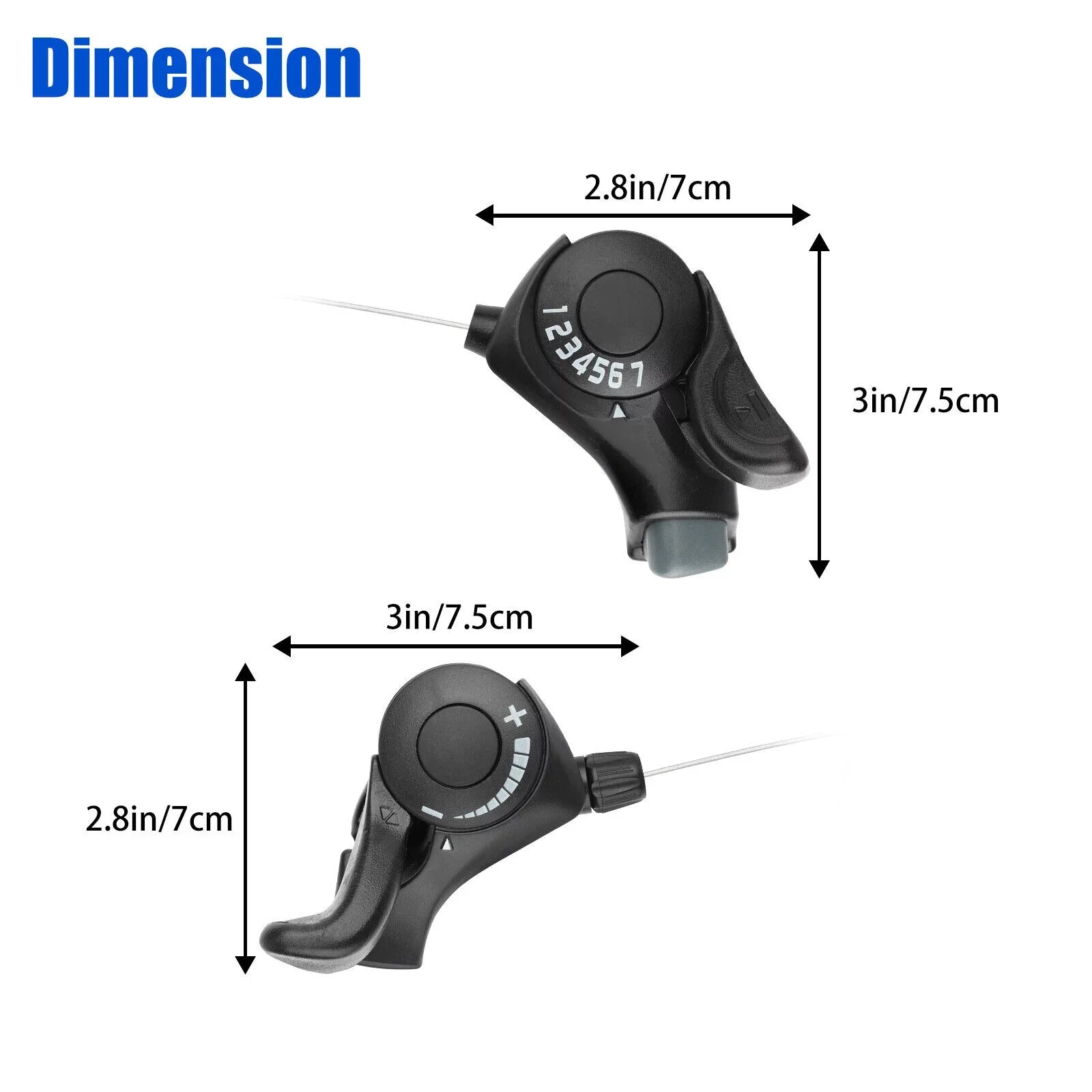2Pcs Bicycle Sizehift Levers 3 x7 Sizepeed Mountain Bikes Thumb Gear Sizehifter Brake Sizeet