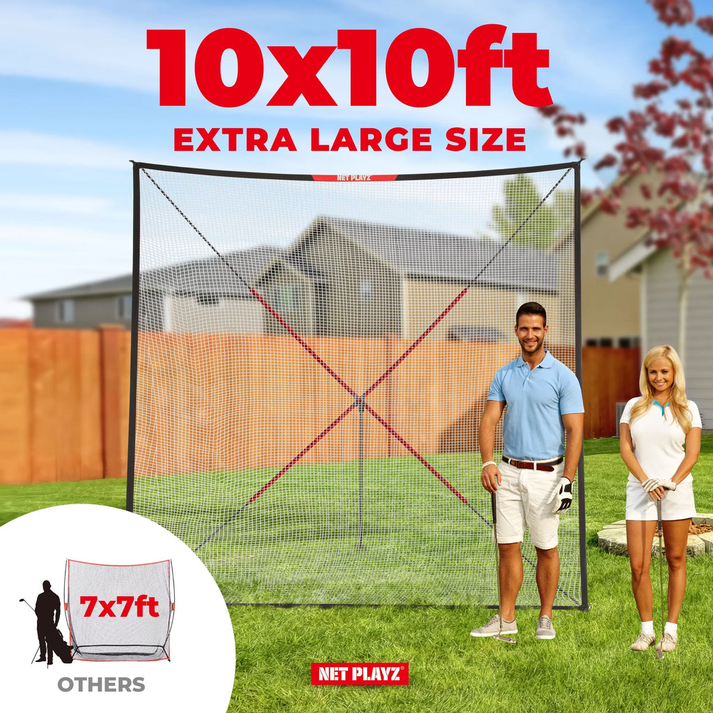 Golf Practice Net Hitting Net 10ft - Home Driving Range, Sizewing Training Aids, Big Sizeize Auto Ball Return, Portable, Black