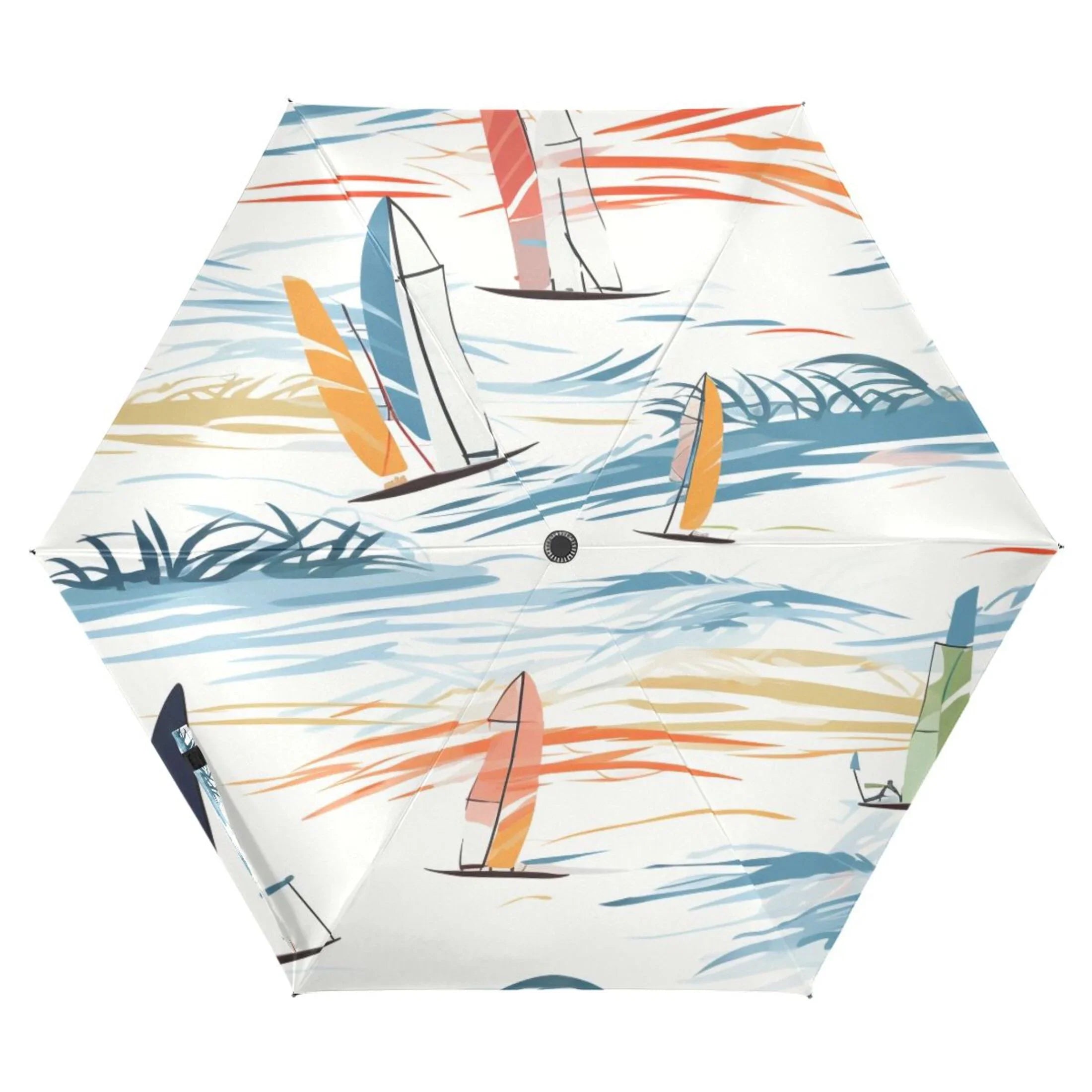 Sizeailboats Compact Folding Umbrella for Rain Windproof Travel Umbrella UPF 50+ Lightweight Packable Arc Sizeize