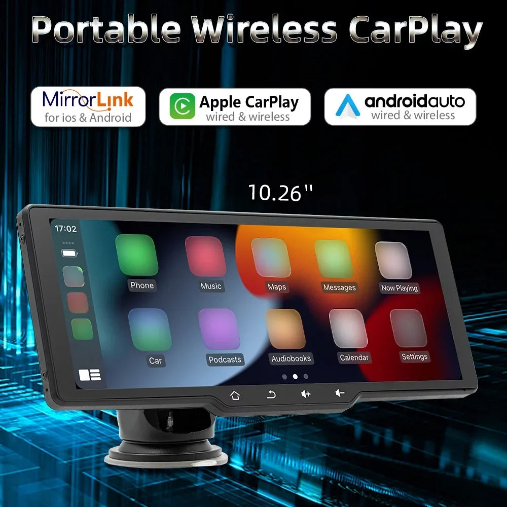 Andoer MultiMedia Player with Portable Wireless CarPlay, Car Camera Auto Camcorder, and Car Rearview Camera