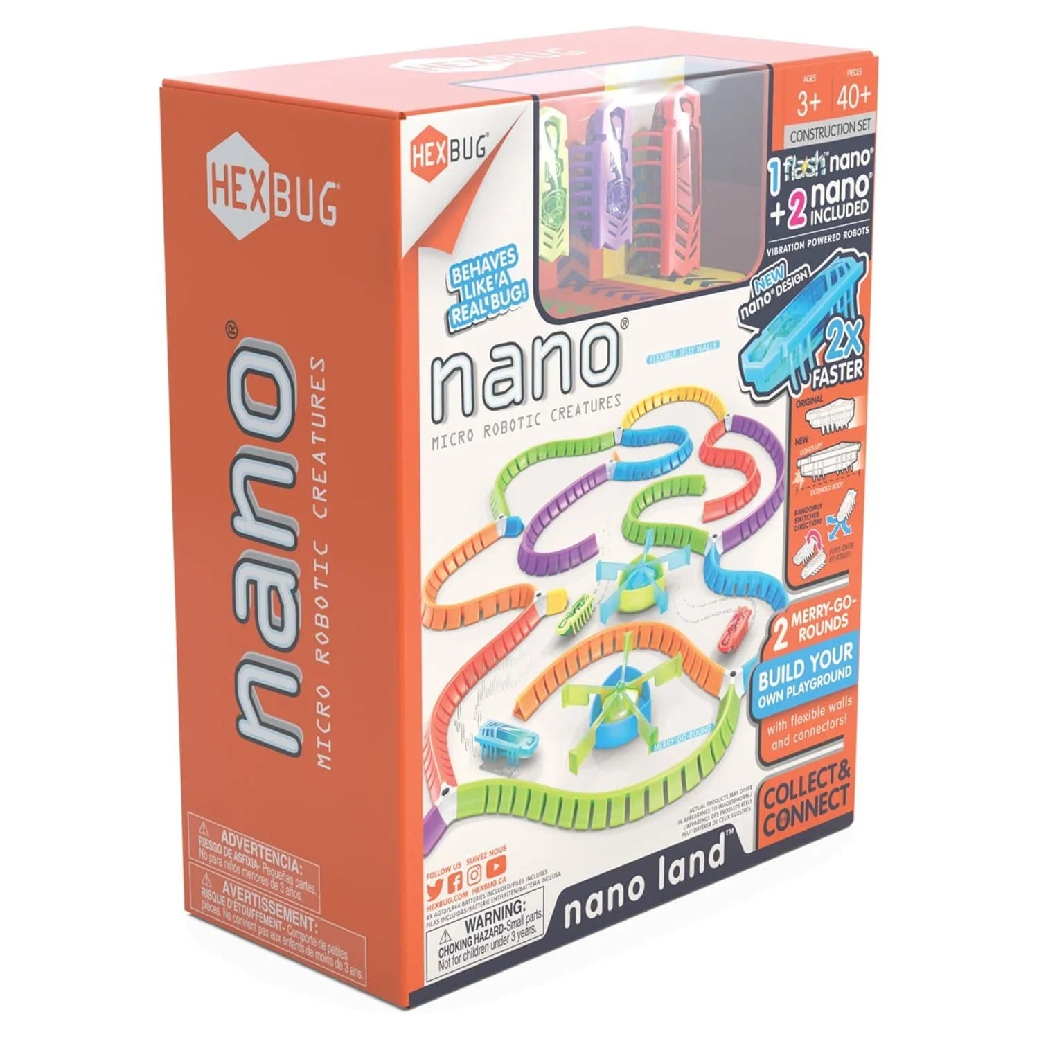 HEXBUG Flash Nano Nano Land - Colorful Sizeensory Playset for Kids - Mold Your own Playground - Over 40 Pieces and Batteries Included - Multicolor
