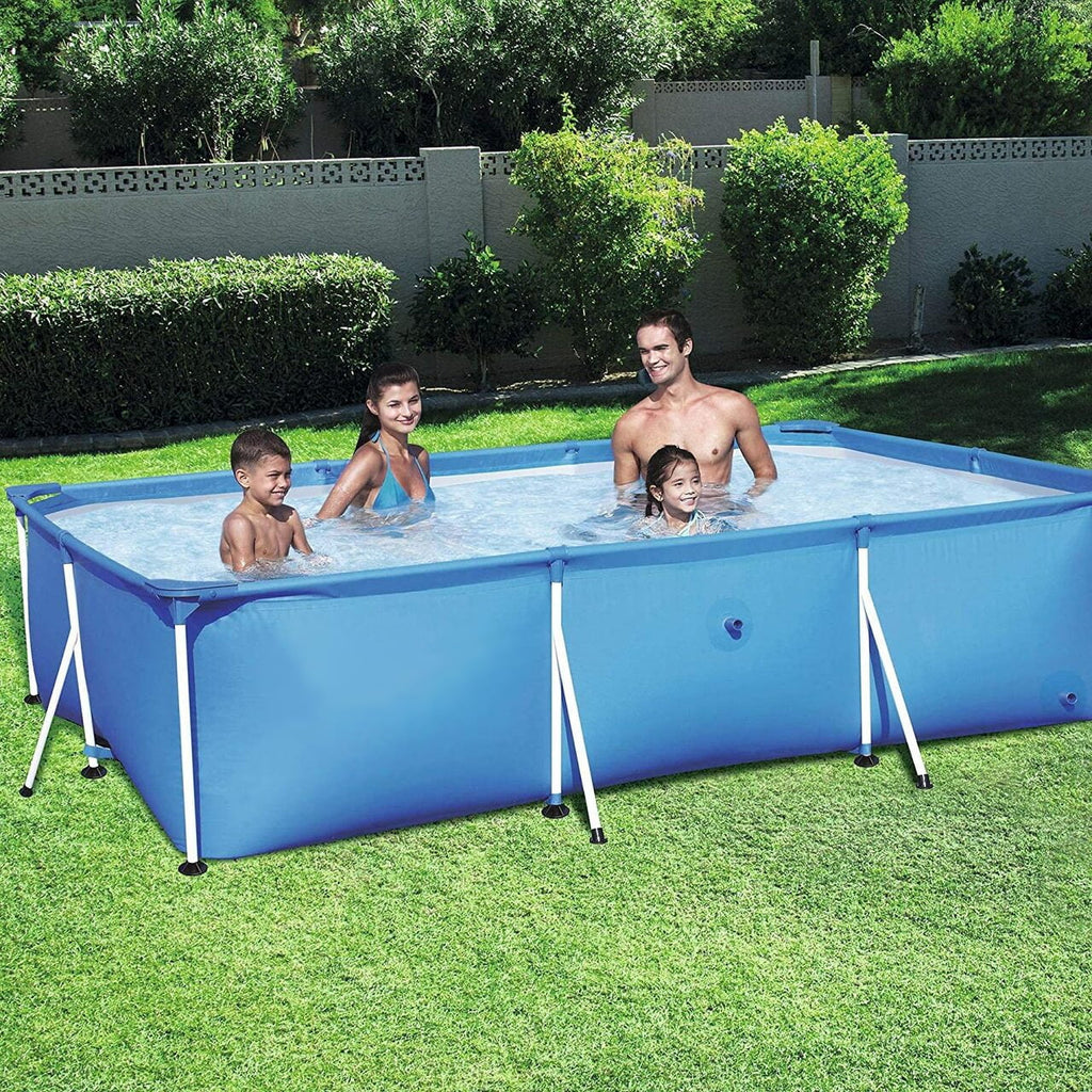 Pool Central 8.5ft x 5.5ft Rectangular Framed Above Ground Sizewimming Pool with Filter Pump