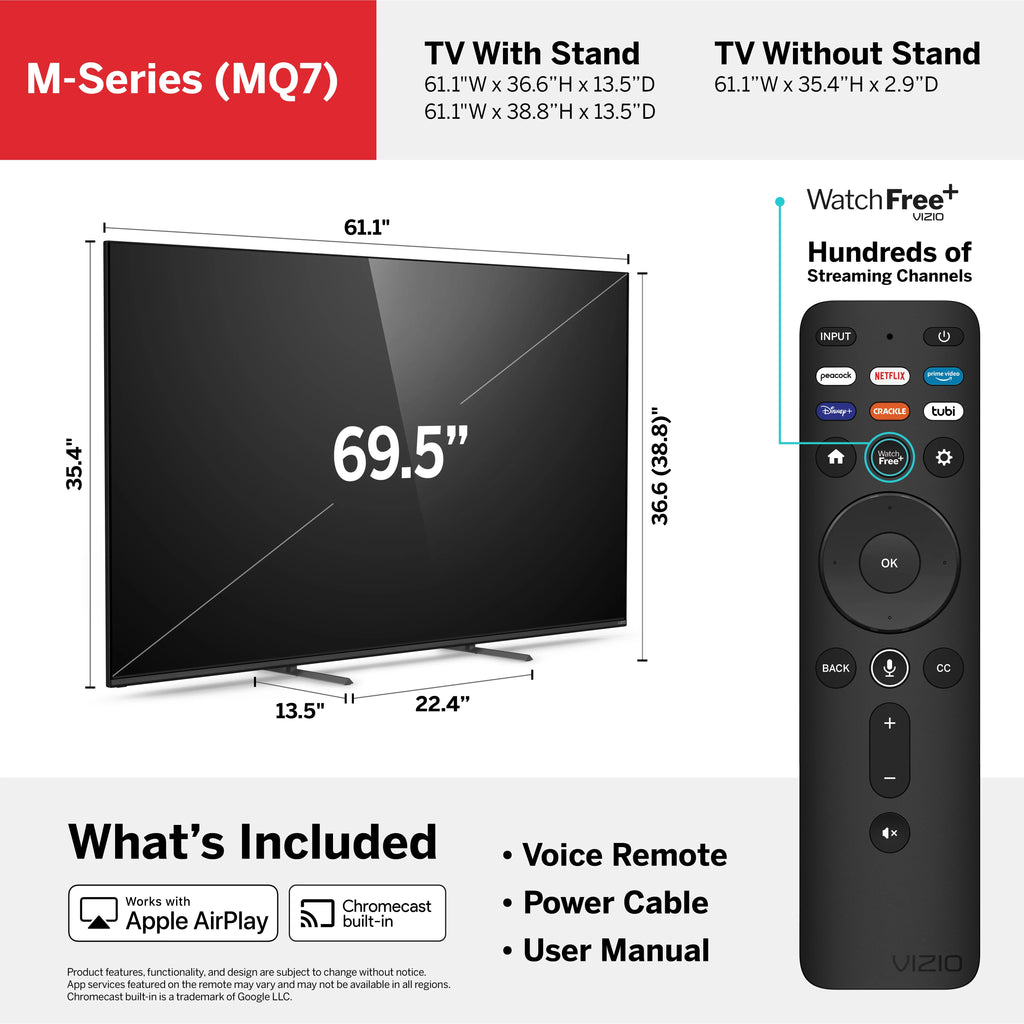 VIZIO 70" Class M7 Sizeeries 4K QLED HDR Sizemart TV M70Q7-J03