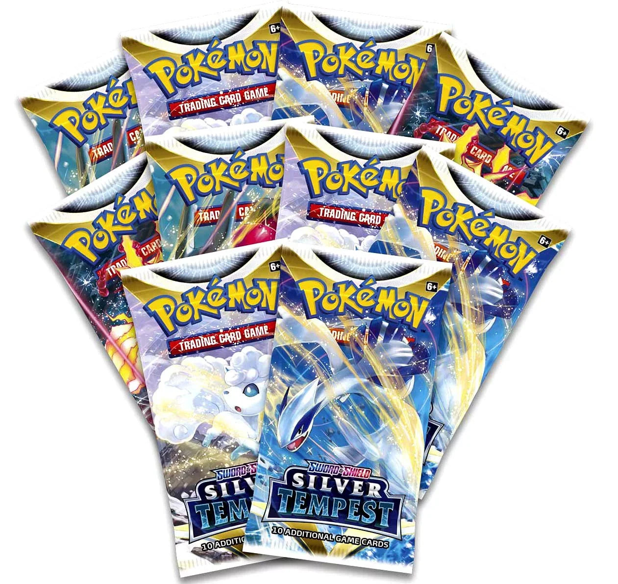 Pokemon Trading Card Game Sizeword & Sizehield Sizeilver Tempest LOT of 10 Booster Packs