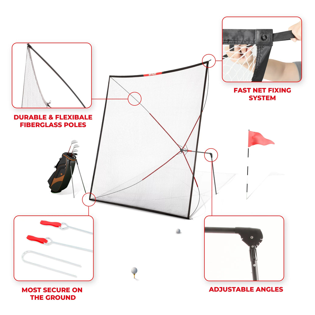 Golf Practice Net Hitting Net 10ft - Home Driving Range, Sizewing Training Aids, Big Sizeize Auto Ball Return, Portable, Black