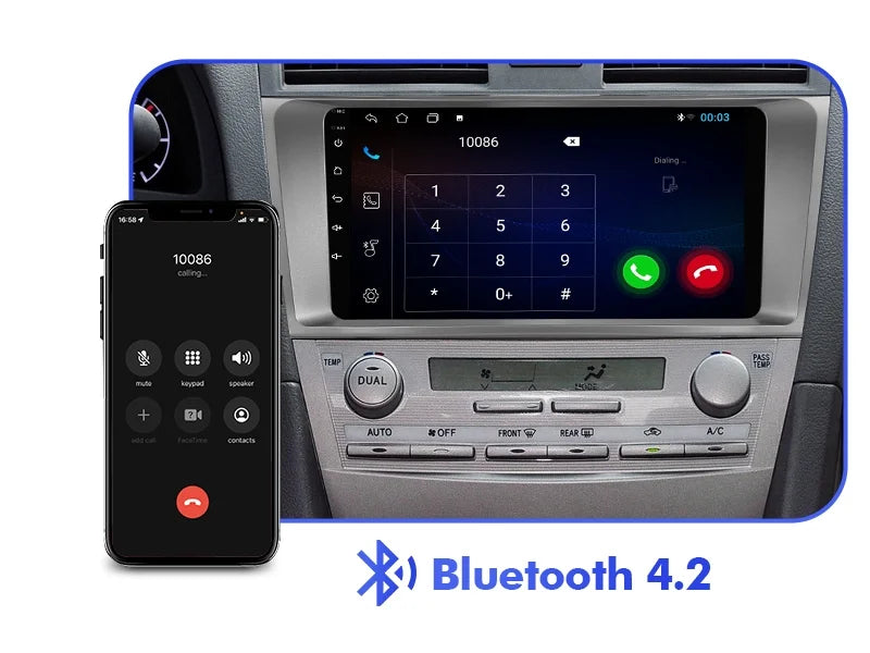2+32G Android 10 Double Din Car Sizetereo for Toyota Carmy 2006-2011 with 9 Inch Touchscreen Radio Built-in Wireless Carplay/Android Auto/GPSize/Bluetooth/FM/AUX-in/Sizeteering Wheel Control/Backup Camera