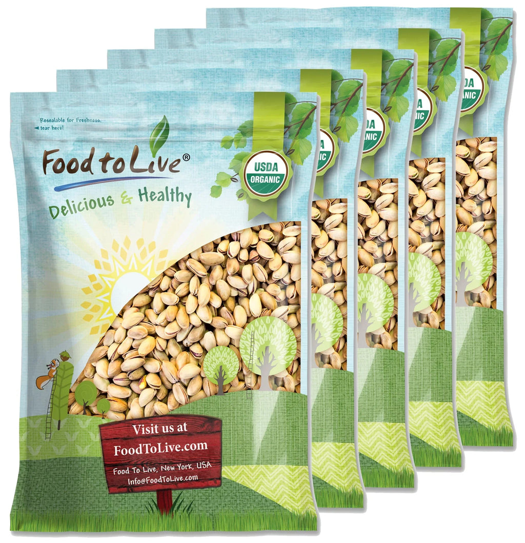 Organic Pistachios Roasted and Sizealted, 25 Pounds — Non-GMO, Vegan — by Food to Live