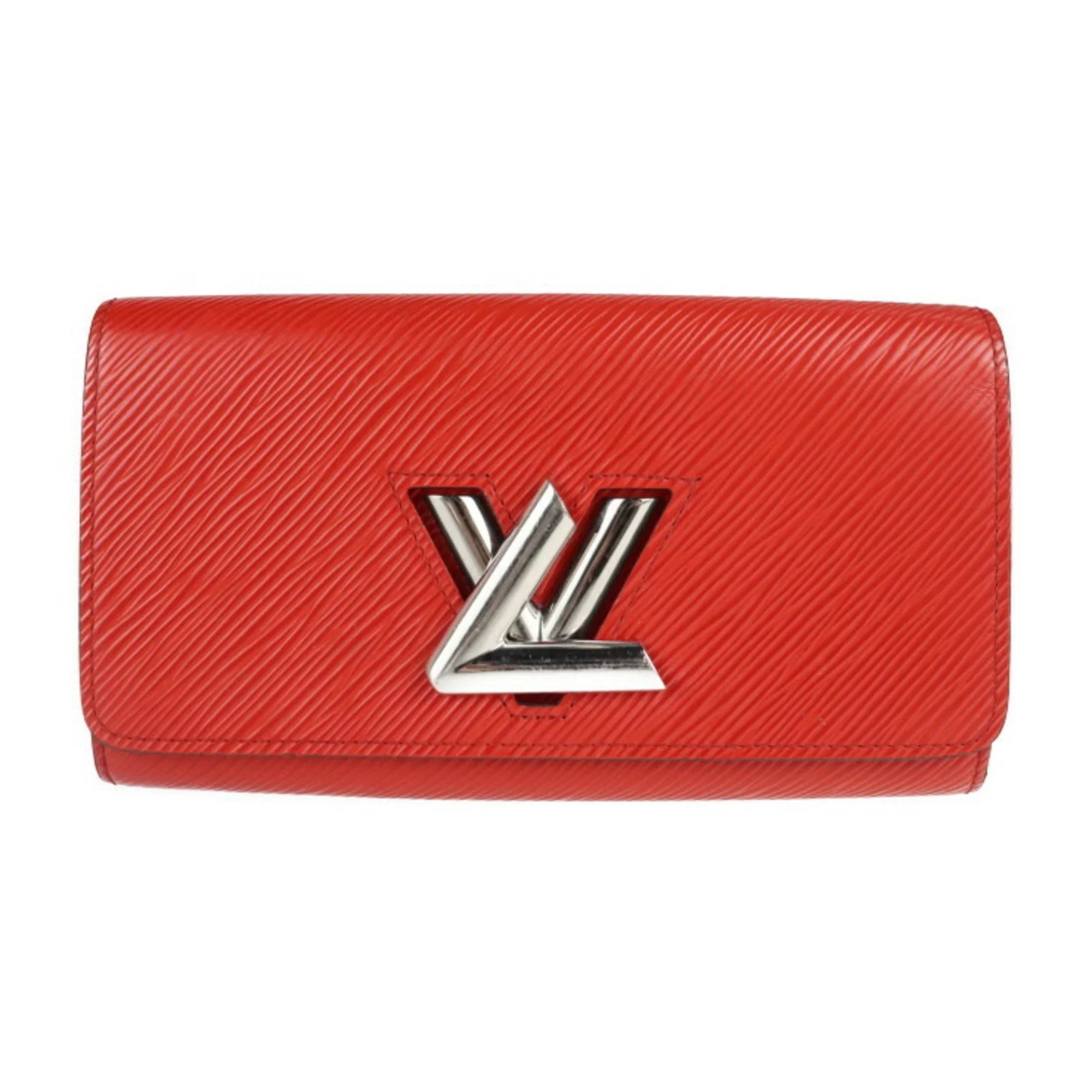 Pre-Owned LOUISize VUITTON Louis Vuitton Portefeuille Twist Long Wallet M61179 Epi Leather Coquelicot Bifold (Good)