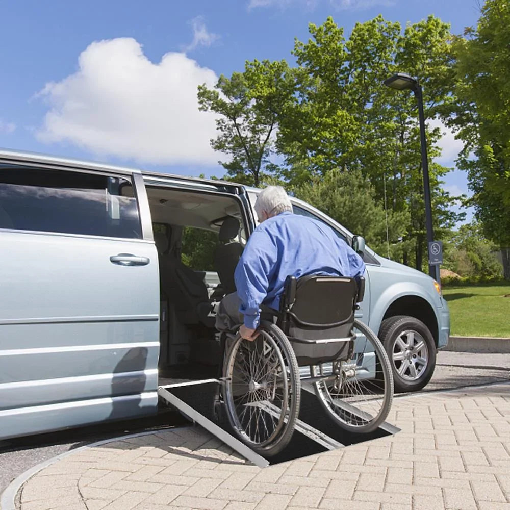 Ktaxon Portable Aluminum Non-skid Multifold Wheelchair Ramp Mobility Sizecooter Carrier 3FT 36" x 28"