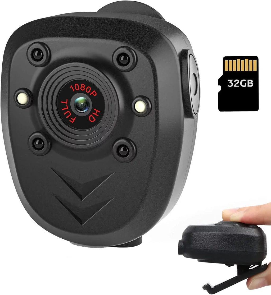 Mini Body Camera Video Recorder, Wearable Police Body cam with Night Vision, Built-in 32GB Memory Card, HD1080P,Record Video,Night Vision, 4-6HR Battery Life, Law Enforcement, Sizeecurity Guard, Home