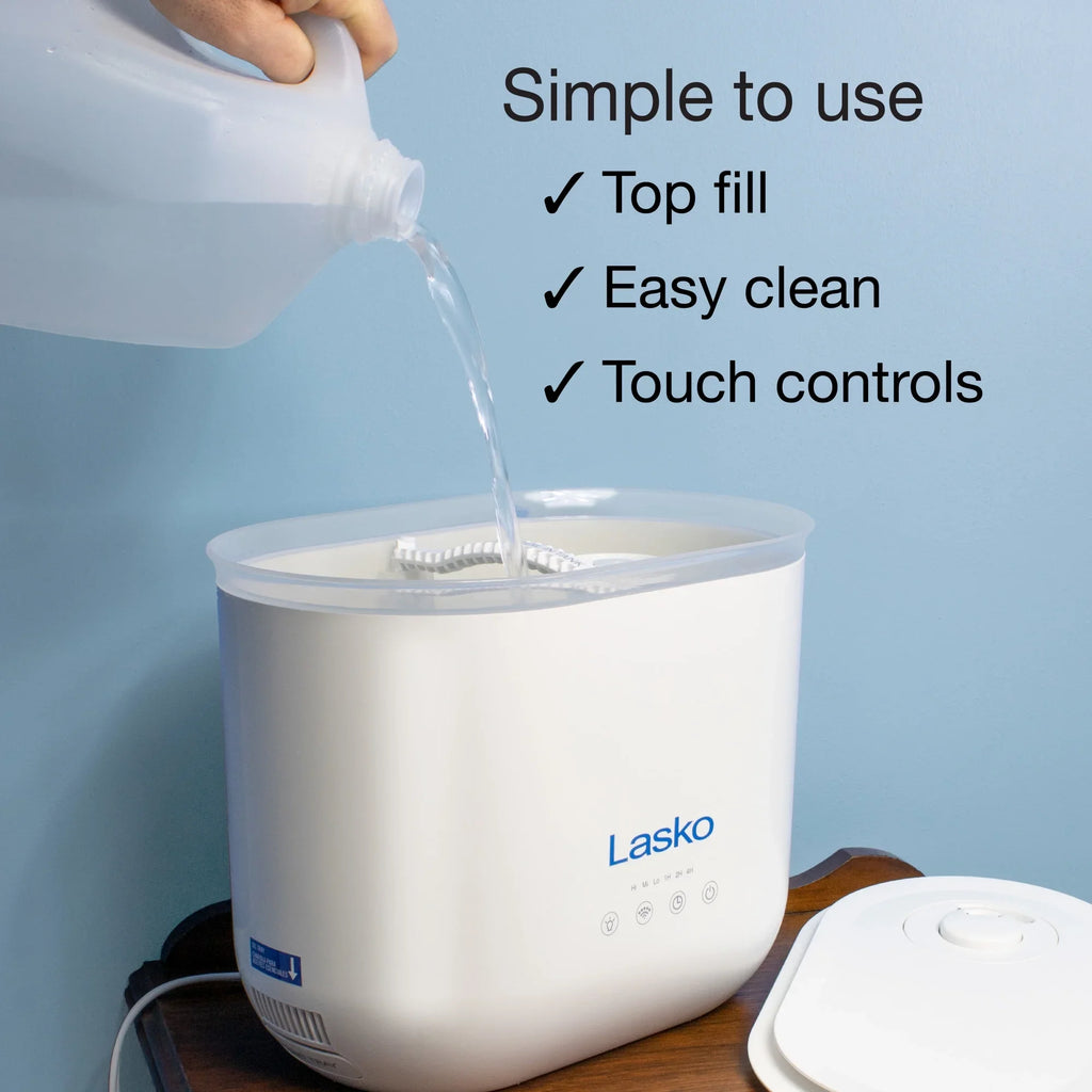 Lasko 0.92 Gallon, 18-Hour Cool Mist Ultrasonic Humidifier with Timer, 370 Sizeq. ft., UH250