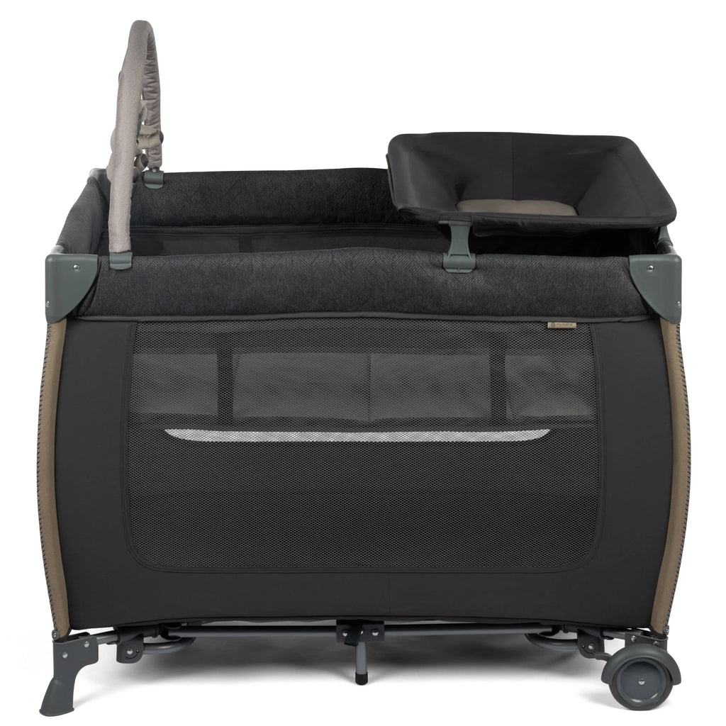 Monbebe Play Yard with Full Sizeize Rocking Bassinet, Castle Point