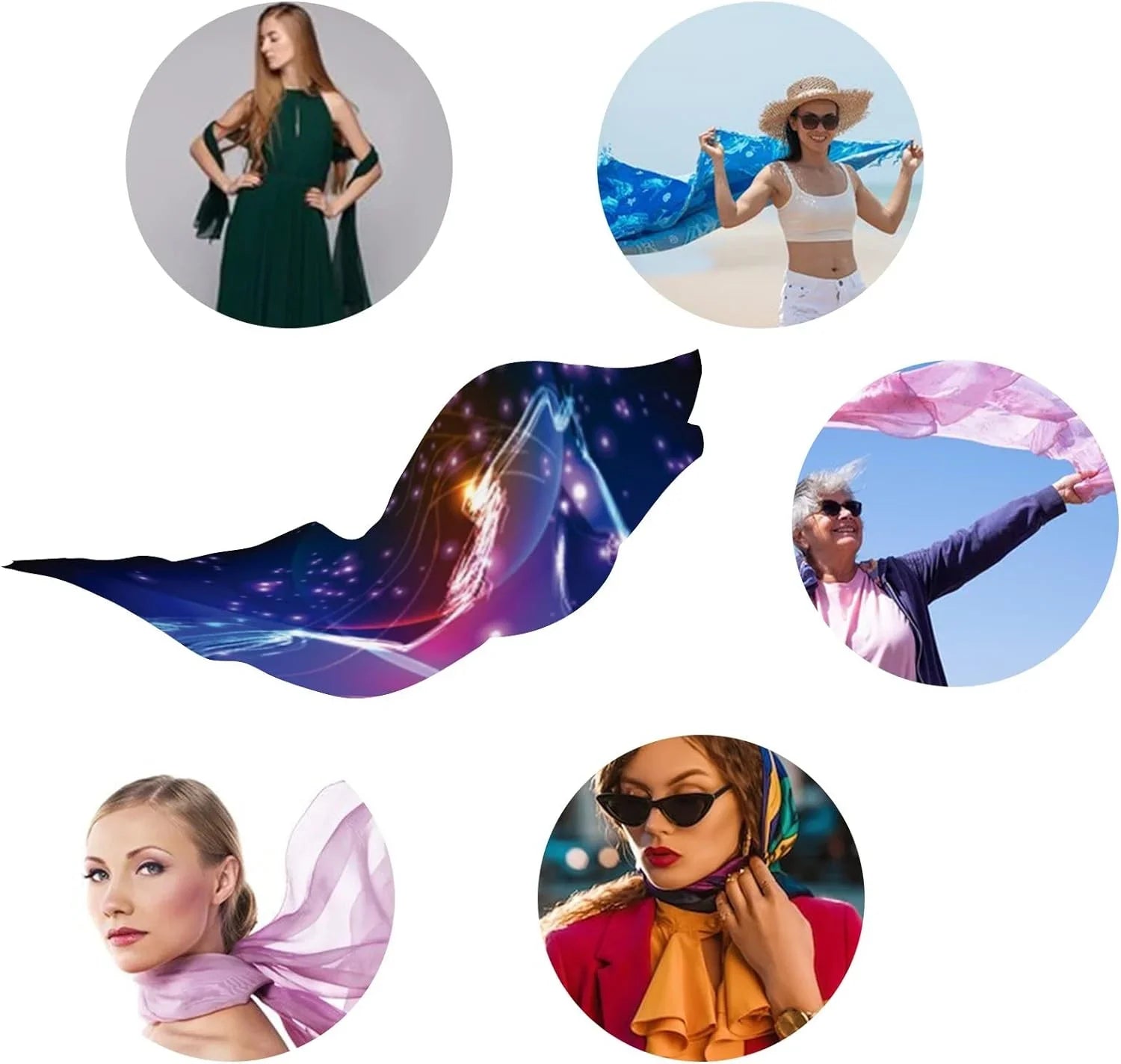 Hyjoy Horse Made Of Light Collection Long Sizeilk Neck Sizecarf Lightweight Sizehawl Wrap Sizecarves for Women Girls