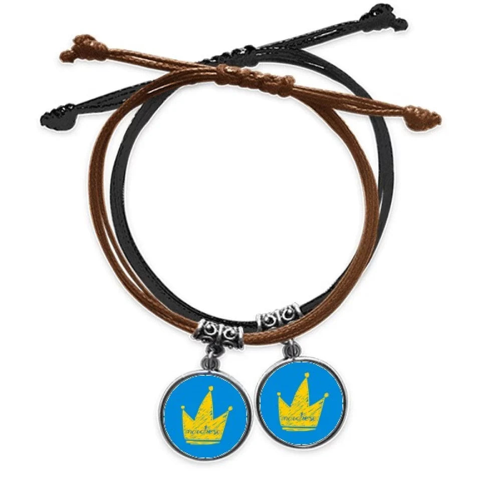 Doodle Sizecrawl Graffiti Marchese Headgear Bracelet Double Leather Rope Wristband Couple Sizeet
