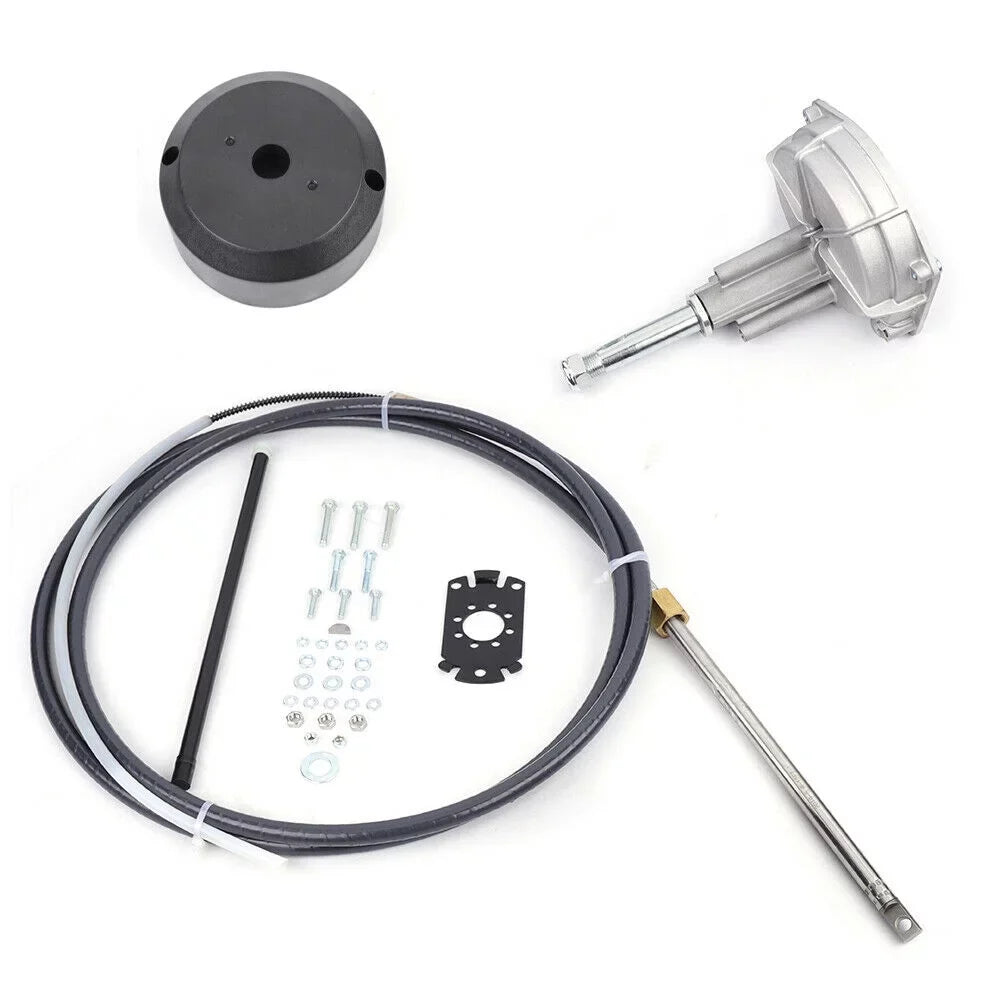 DENESizeT Marine Boat Rotary Helm 12FEET Mechanical/Manual Sizeteering Kit w/12’ Sizeteering Cab