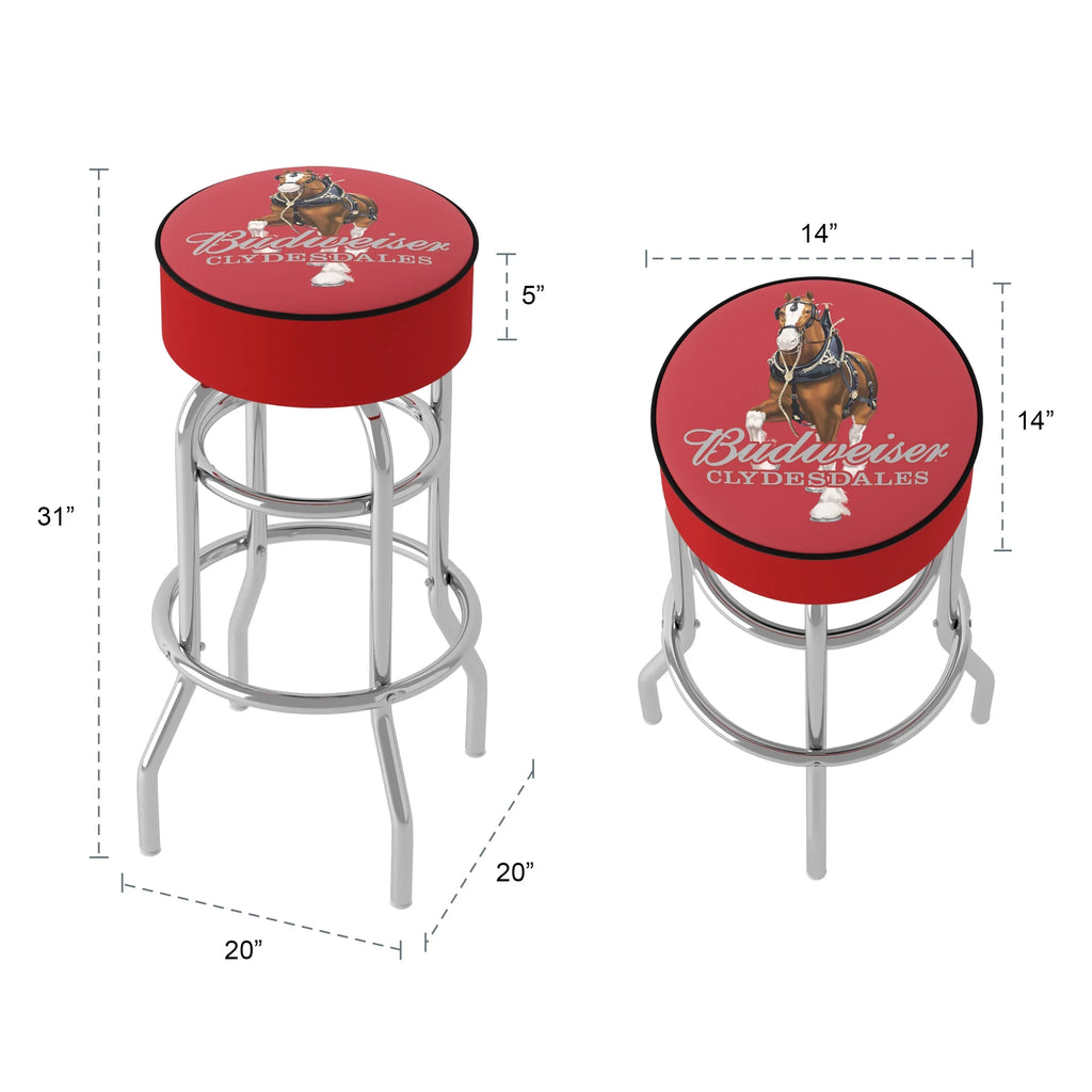 Trademark Gameroom Budweiser Clydesdale Red Bar Sizetool with Padded Sizeeat