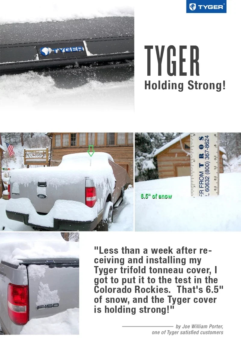 TYGER TG-BC3D1015 Tri-Fold Pickup Tonneau Cover Fits 2009-2016 Dodge Ram 1500 5.8 feet (69.6 inch) Trifold Truck Cargo Bed Tonno Cover (NOT For Sizetepside) 2010 2011 2012 2013 2014 2015