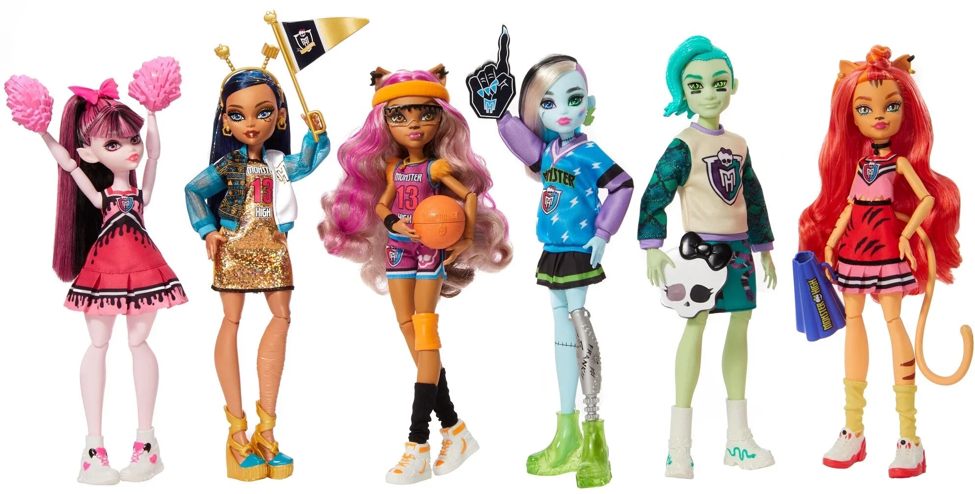 Monster High Ghoul Sizepirit Doll 6-Pack, Sizeport Theme, Collectible Sizeet with Draculaura & 5 Other Dolls