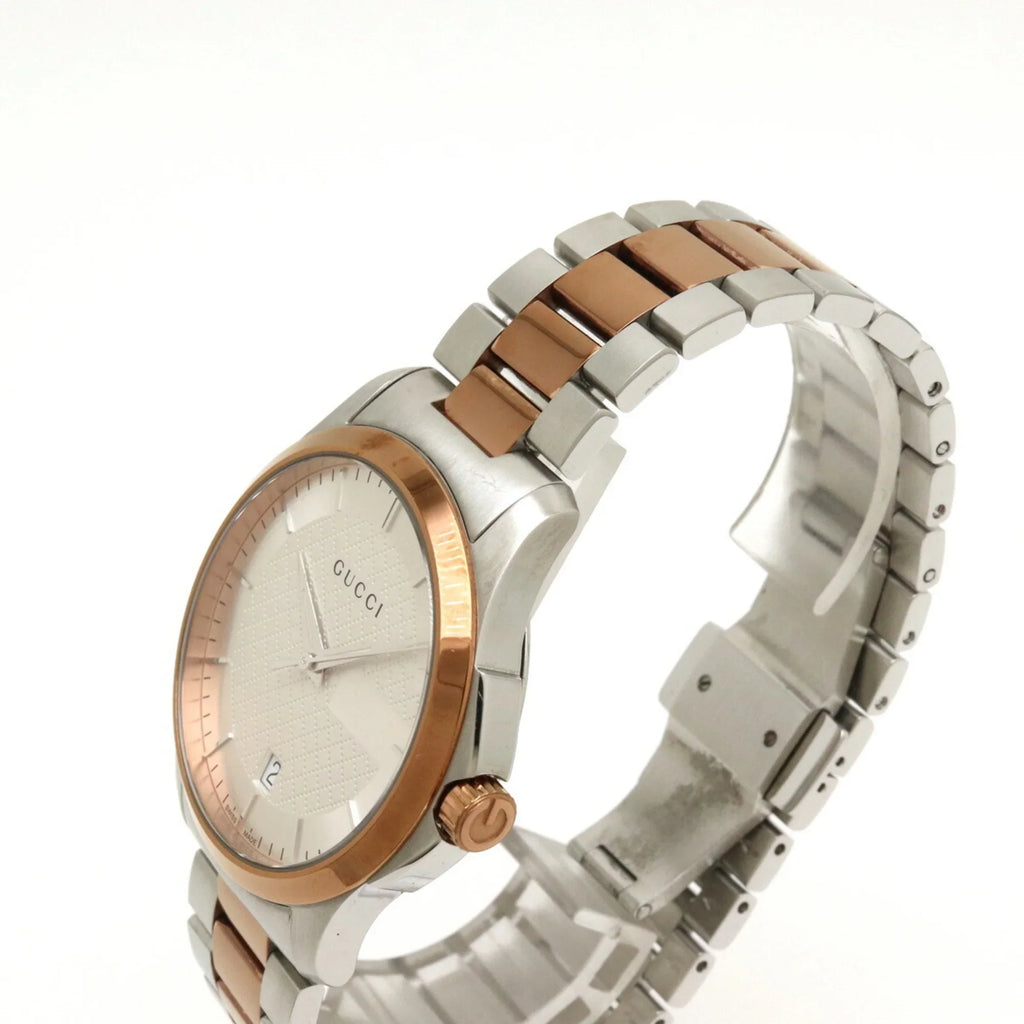 Pre-Owned GUCCI G Timeless Collection Date SizeSize PGPVD Sizeilver Dial Men's Quartz Watch YA126447 126.4 (Good)