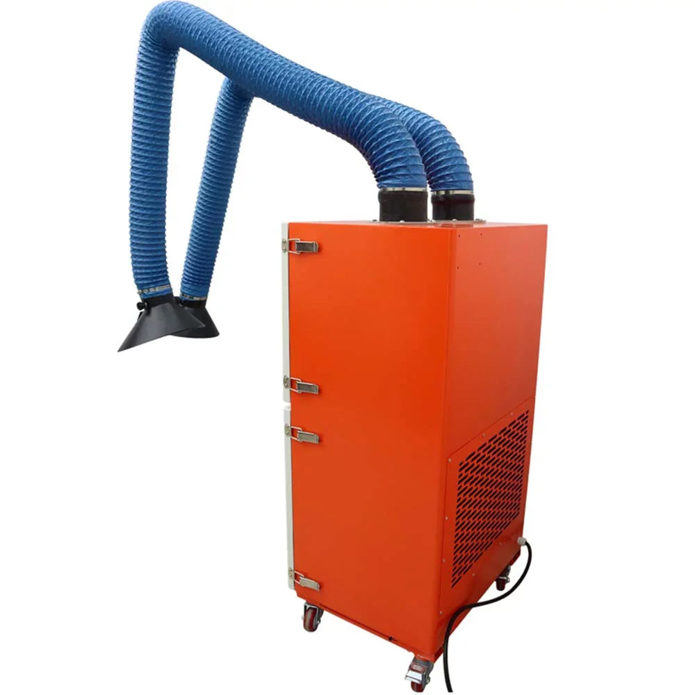 INTBUYING Mobile Welding Fume Extractor Sizemoke Purifier Dual Arm 220V