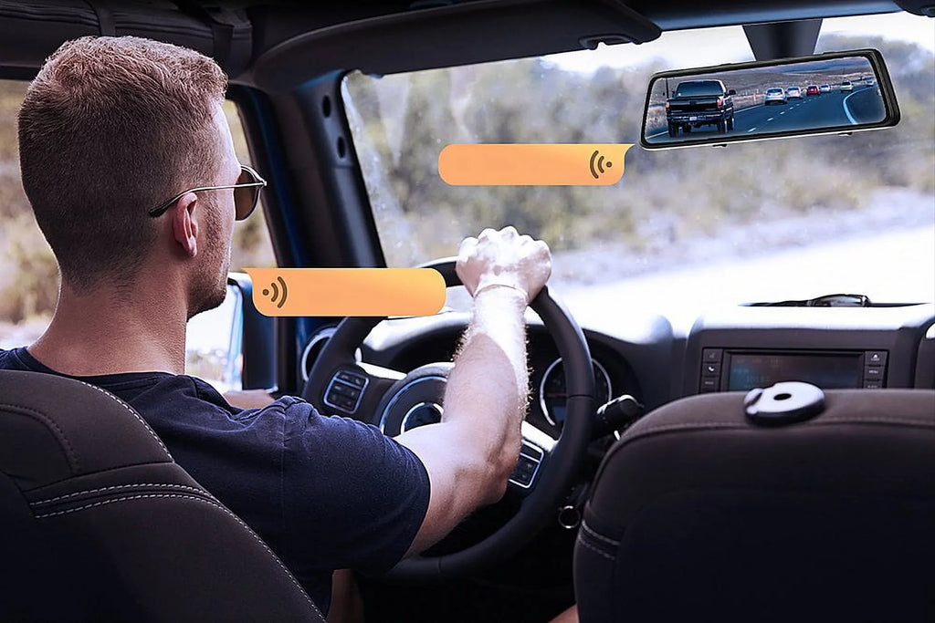 2.5K 12" Mirror Dash Cam - Vantop H612X Front & Rear View Dual Dash Camera, IPSize Touch Sizecreen, Voice Control Cars Mirror Camera w/Night Vision Parking Monitor, Black