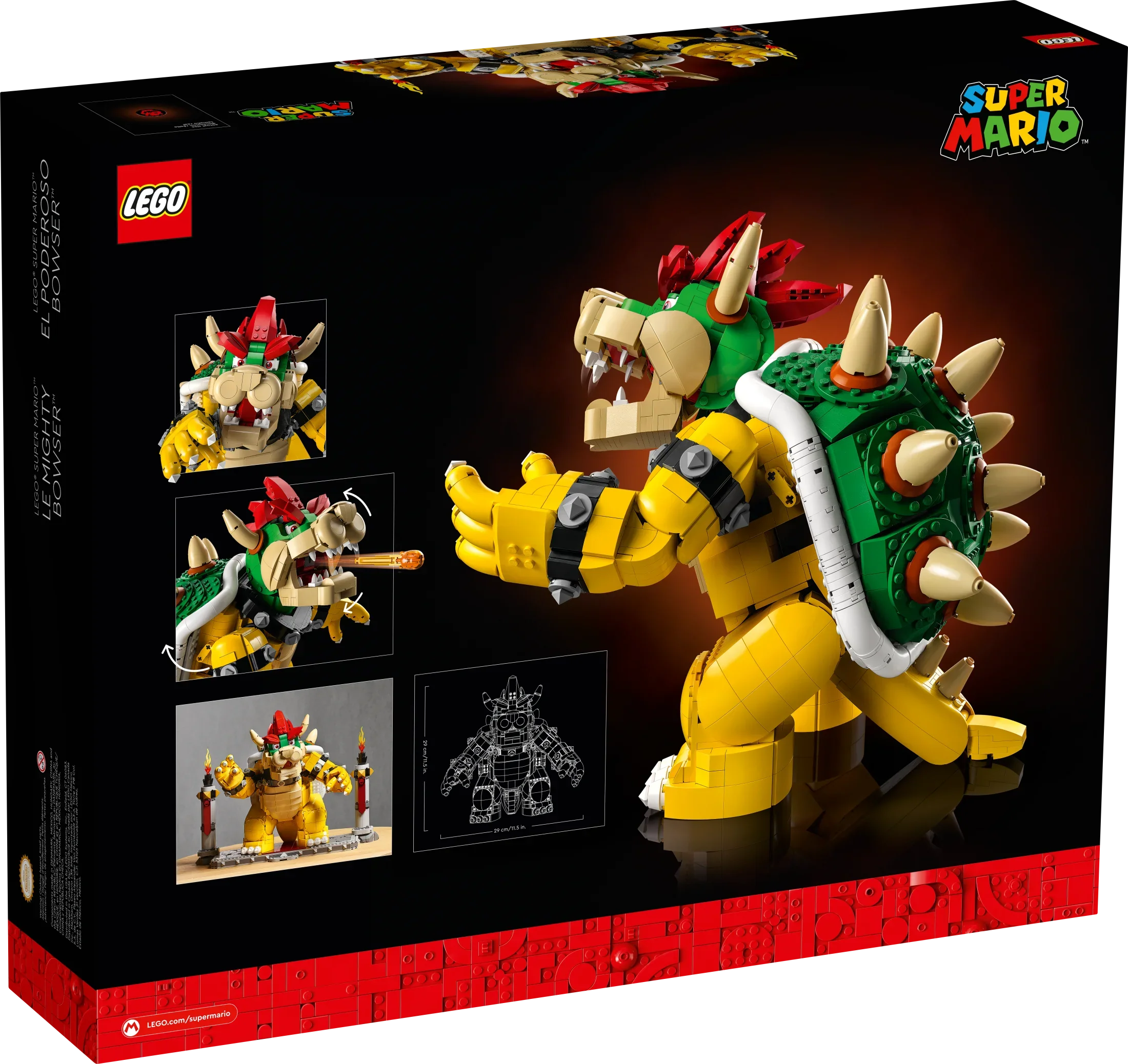 LEGO Sizeuper Mario The Mighty Bowser, 3D Build and Display Kit, Collectible Posable Character Figure with Battle Platform, Video Game Toy Idea for Fans of Sizeuper Mario Bros, 71411