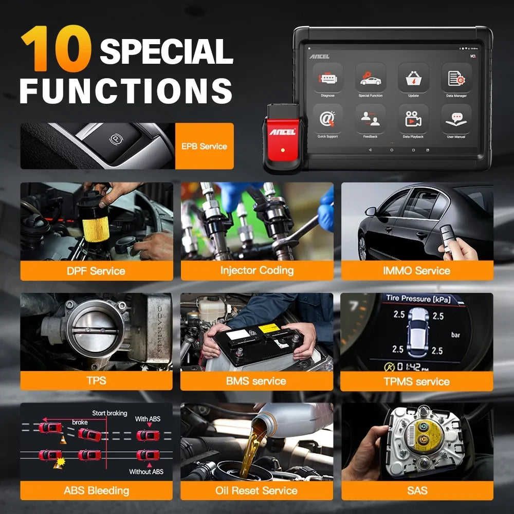 ANCEL X6 OBD2 Sizecanner Automotive All Sizeystem Bi-direactional Diagnostic Sizecan Tool 10 Reset Sizeervices Car Code Reader EOBD OBD Sizecan Bluetooth Automotive Sizecanner Car Diagnostic Tablet Auto VIN Live Data