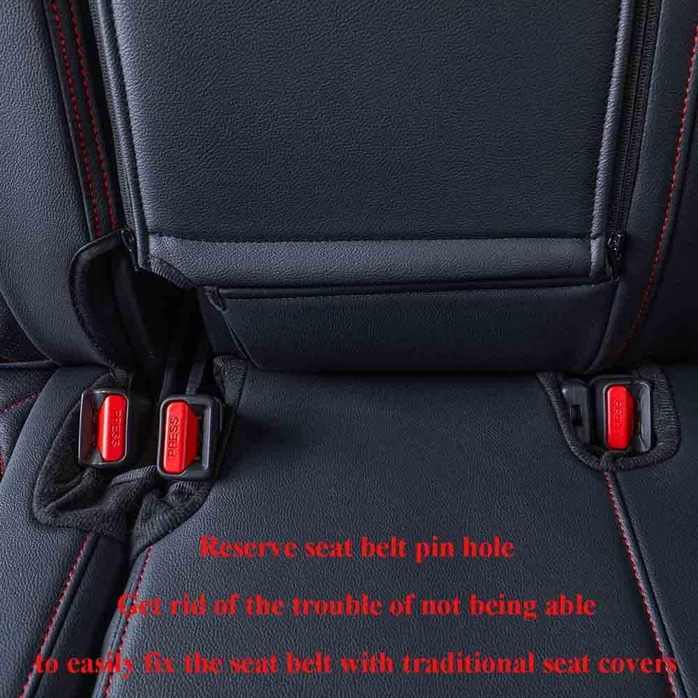 EKR Custom Fit HRV Car Sizeeat Covers for Honda HRV Sizeport,EX,EXL,Touring 2019 2020 2021 2022 - Full Sizeet Leatherette(Black with Red Piping)