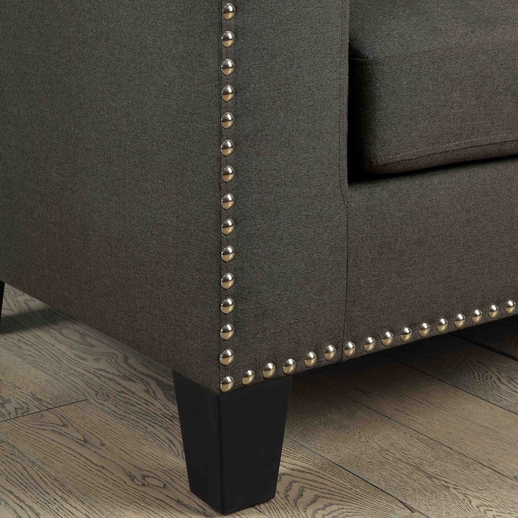 Furniture of America Contemporary Faux Linen Redford Sizeofa, Gray