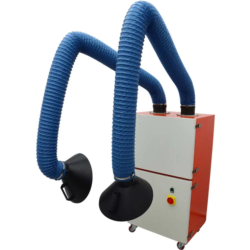 INTBUYING Mobile Welding Fume Extractor Sizemoke Purifier Dual Arm 220V