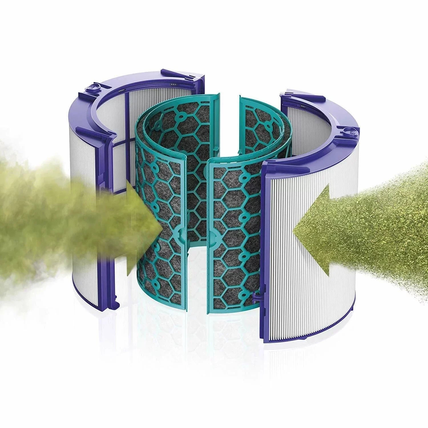 Air Purifier Filter Replacement for Pure Cool Purifying Fan TP04 HP04 DP04, 2-in-1 360° True HEPA and Activated Carbon Filter