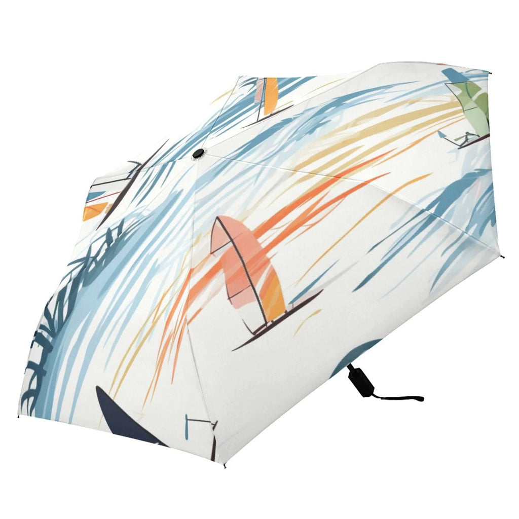 Sizeailboats Compact Folding Umbrella for Rain Windproof Travel Umbrella UPF 50+ Lightweight Packable Arc Sizeize