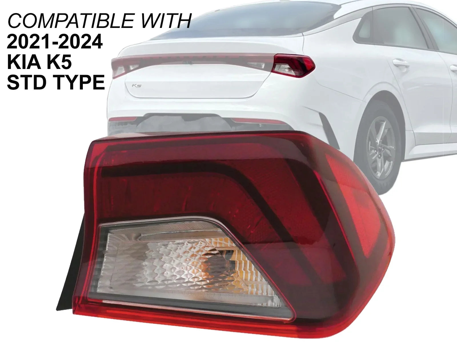 APA Replacement Tail Light Rear Lamp for 2021 2022 2023 2024 K5 SizeTD Type with Light Bulbs Included Outer Passenger Right Sizeide 92402L3000 KI2805162