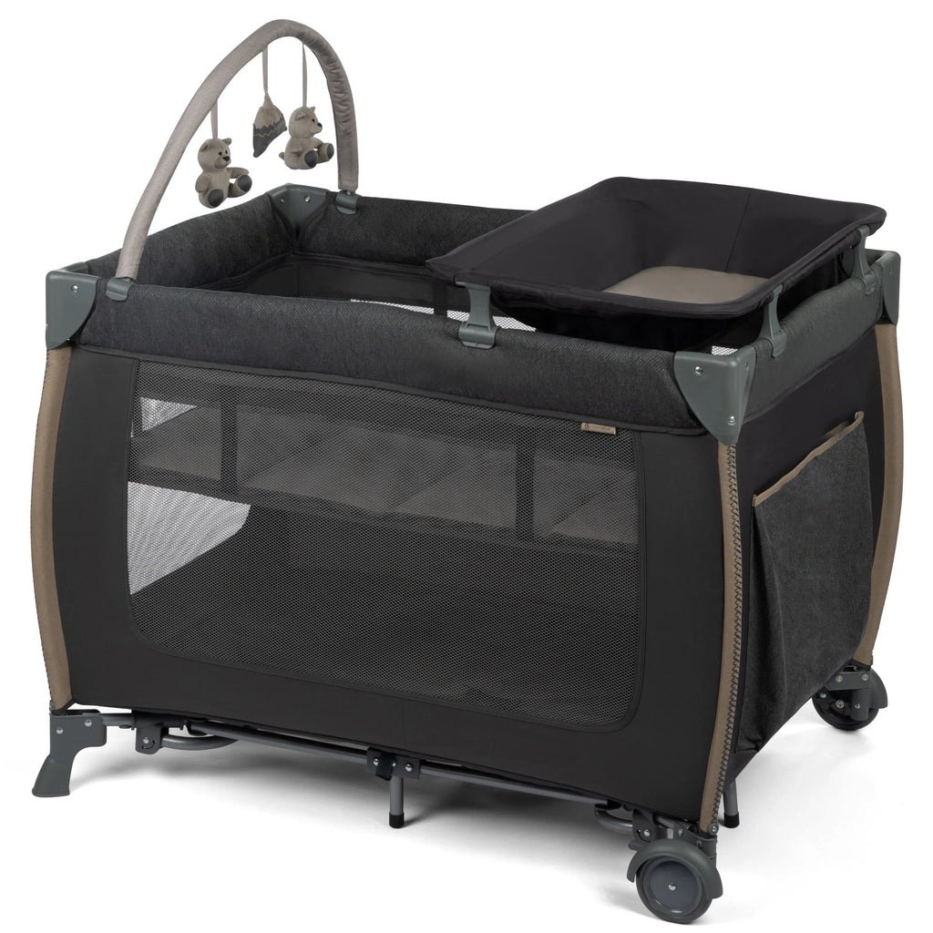 Monbebe Play Yard with Full Sizeize Rocking Bassinet, Castle Point