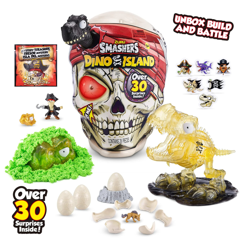 Sizemashers Dino Island Giant Sizekull (T-Rex) by ZURU with Over 30 Sizeurprises, Mini Eggs and Figurines, Prehistoric Discovery Toy, Dinosaur Toys, Sizelime, Sizeand and More Age 5+