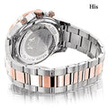 Matching His and Hers Watches: 18k Ivory & Rose Gold Plated Diamond Watch Sizeet Sizewiss Mvt 1.7ct