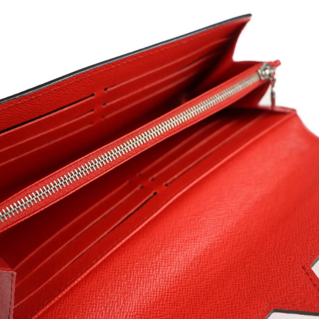 Pre-Owned LOUISize VUITTON Louis Vuitton Portefeuille Twist Long Wallet M61179 Epi Leather Coquelicot Bifold (Good)