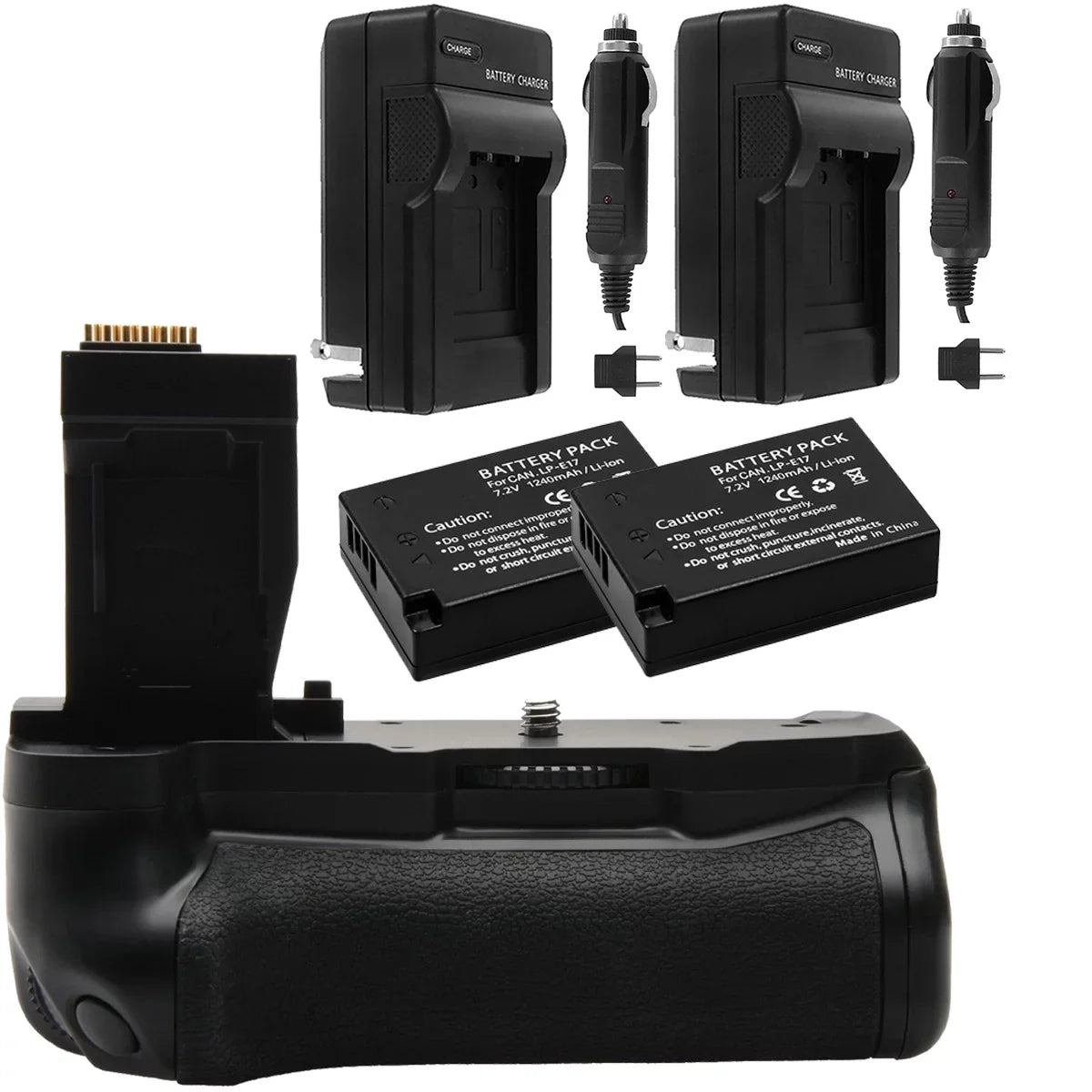 Vivitar PG-T6I Deluxe Power Battery Grip for Canon EOSize Rebel Cameras Bundle with 2x 1140mAh Battery & Charger Kit