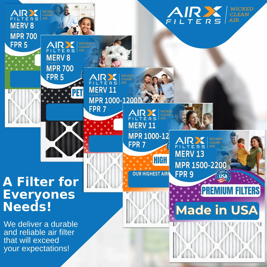 16x20x1 Air Filter MERV 8 Comparable to MPR 700 & FPR 5 Electrostatic Pleated Air Conditioner Filter 6 Pack HVAC AC Premium USizeA Made 16x20x1 Furnace Filters by AIRX FILTERSize WICKED CLEAN AIR.