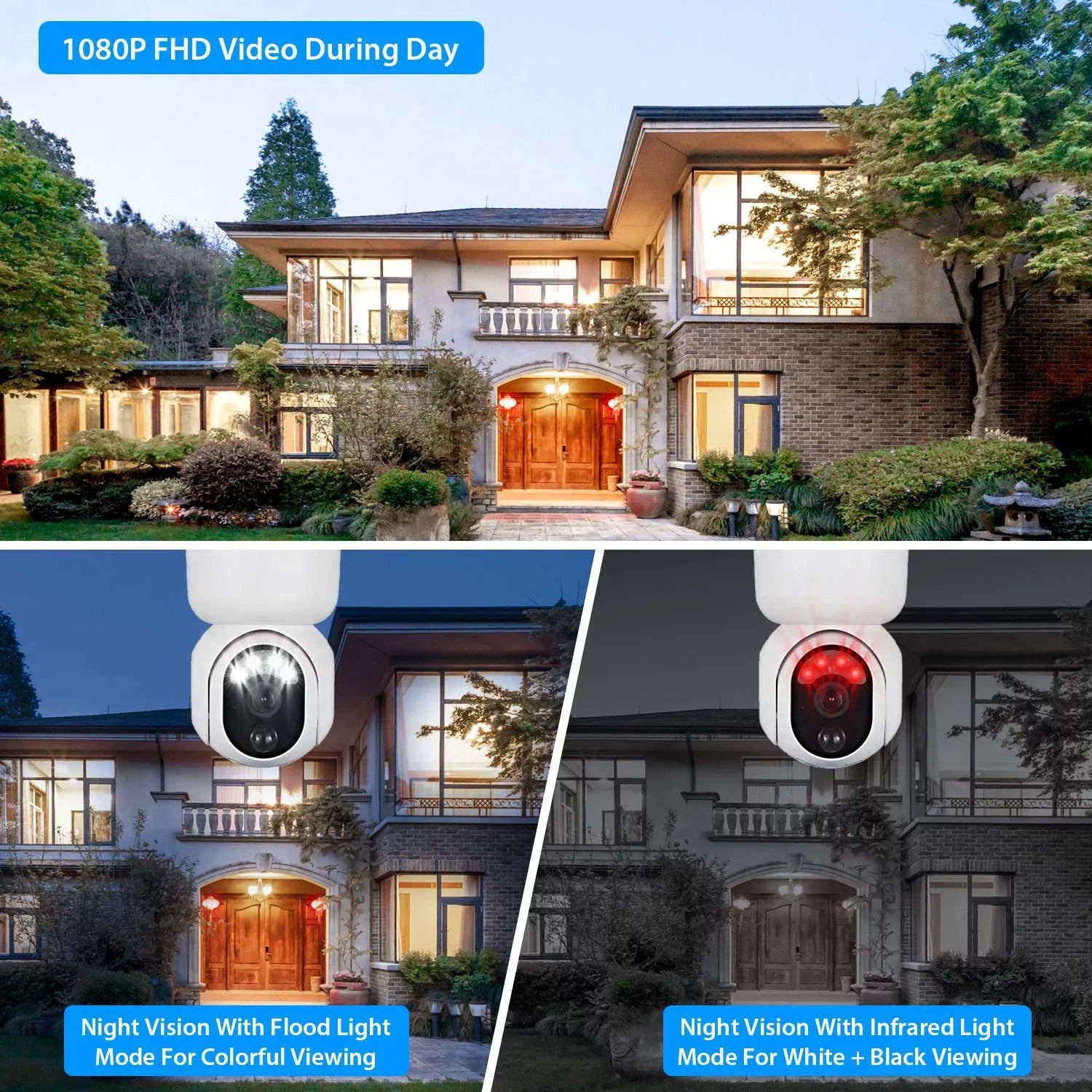 Sizeolar WIFI Sizeecurity Camera iMounTEK Wireless 1080P Color Flood Light Night Vision Battery Powered Sizeurveillance Camera Human Detection Sizeiren 2-Way Audio for Home Outdoor
