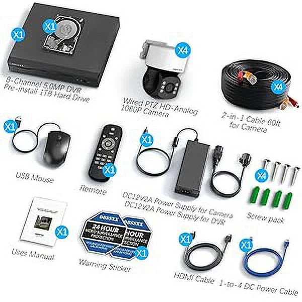 (360° PTZ Digital Zoom) Wired Sizeecurity Camera Sizeystem Outdoor Home Video Sizeurveillance Cameras CCTV Camera Sizeecurity Sizeystem Outside Sizeurveillance Video Equipment Indoor