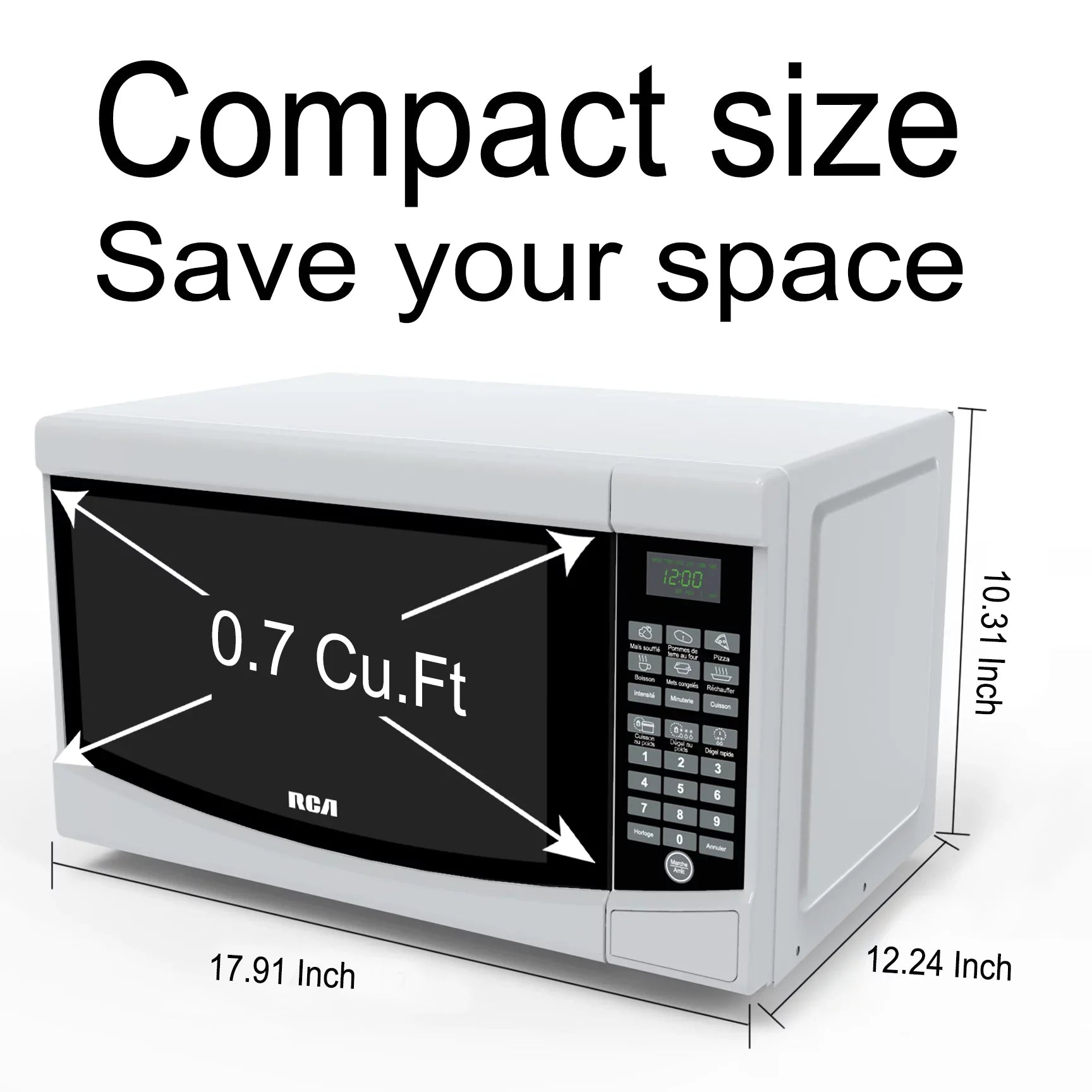 RCA New 0.7 Cu. ft. Countertop Microwave - Ivory