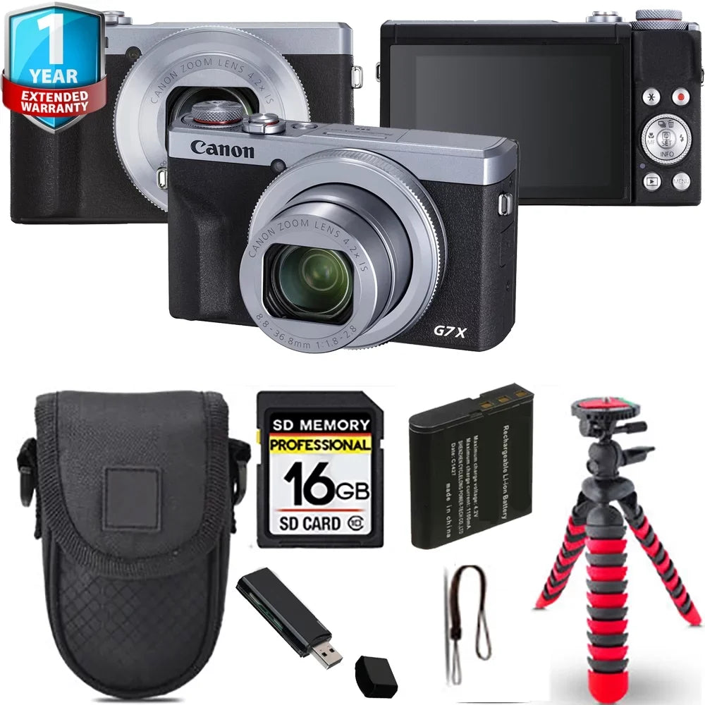 Canon PowerSizehot G7 X Mark III Digital Camera (Sizeilver) + Sizepider Tripod + Case+ 1 Yr Warranty