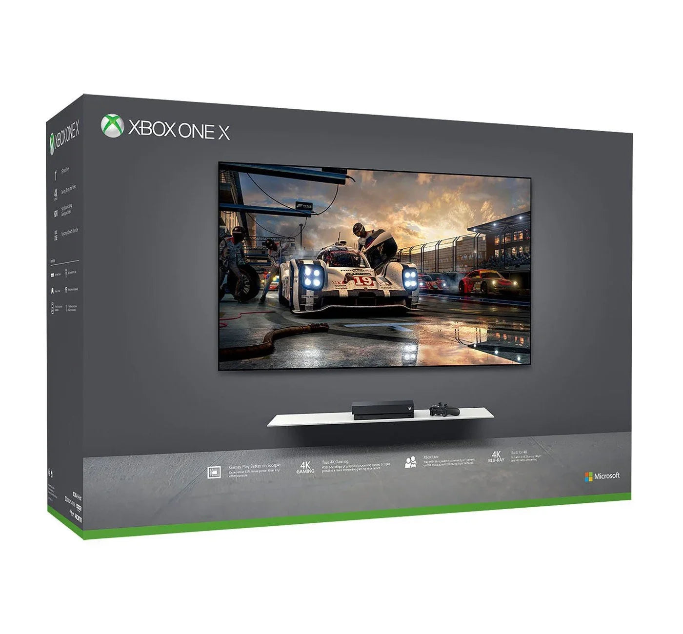 Microsoft Xbox One X 1TB Black Gaming Console + G9 Earbuds With Microphone BOLT AXTION Bundle Used