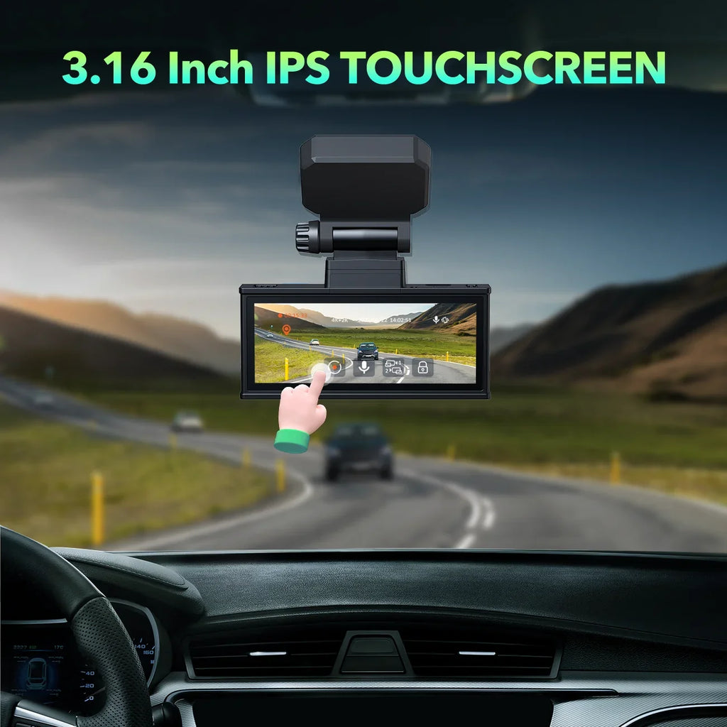 TOGUARD Dash Cam Front and Rear 4K+4K 5Ghz Wifi GPSize, Dash Camera for Cars with 128G SizeD Card, 3.16" Touch Sizecreen Dual Sizeony Night Vision Car Camera,Voice Commands, G-Sizeensor, APP