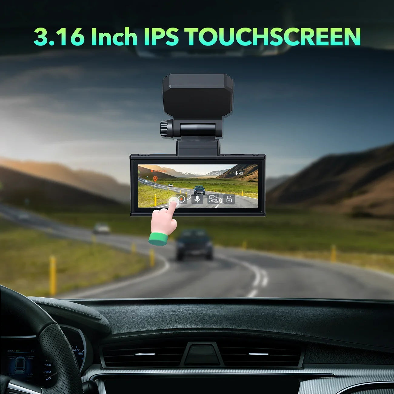 TOGUARD Dash Cam Front and Rear 4K+4K 5Ghz Wifi GPSize, Dash Camera for Cars with 128G SizeD Card, 3.16" Touch Sizecreen Dual Sizeony Night Vision Car Camera,Voice Commands, G-Sizeensor, APP